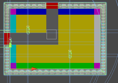 Rectangle room with 2 exits